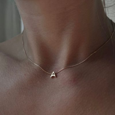 Cadena con Inicial Pasante Enchapada en Oro
