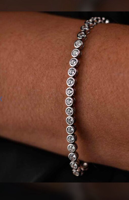 Pulsera Tennis en Plata o Enchapada en Oro con Circones - Imagen 3