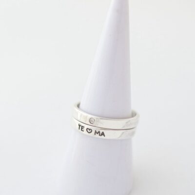Combo París x dos anillos. Circón con engarce invisible.