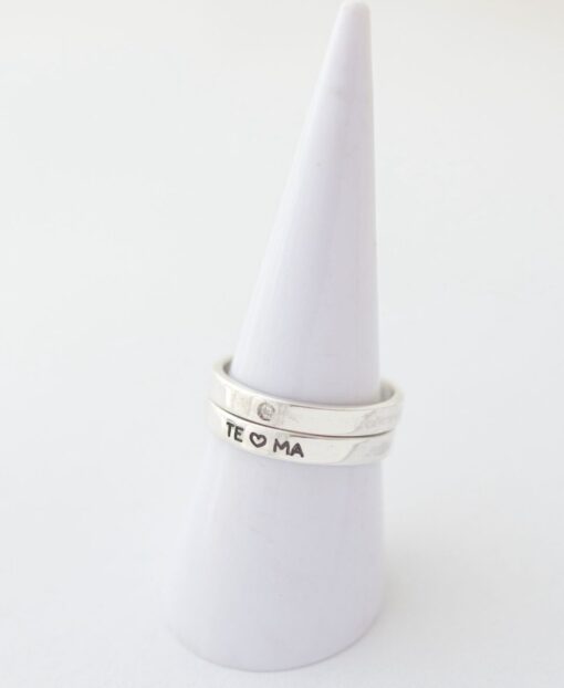 Combo París x dos anillos. Circón con engarce invisible.
