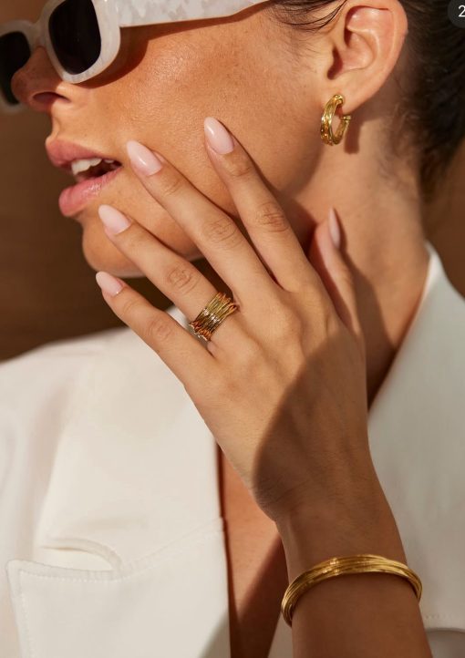 Anillo Hilos de la Vida Bold 1 Enchapado en Oro - Imagen 2
