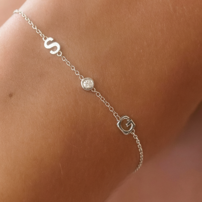 Pulsera Inicial + Cubic + Inicial