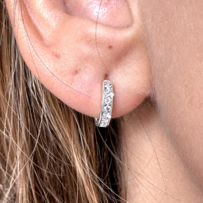 Aros Circulares Paveé, Plata 925 o Enchapada en oro 18k