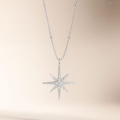 Cadena con Bolitas y Estrella Sunstar en Plata Pavee